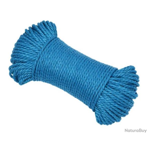 Corde travail polypropyl�ne bleu 3 mm 50 m r�sistante UV intemp�ries