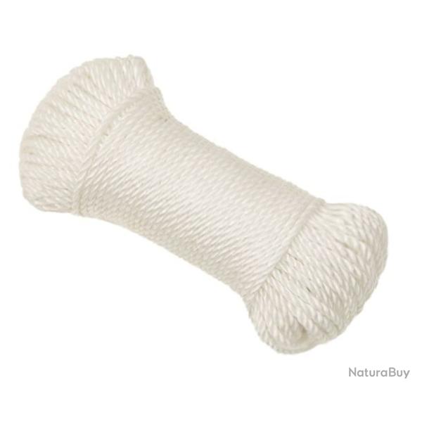 Corde travail polypropyl�ne blanc 3 mm 50 m r�sistante UV intemp�ries