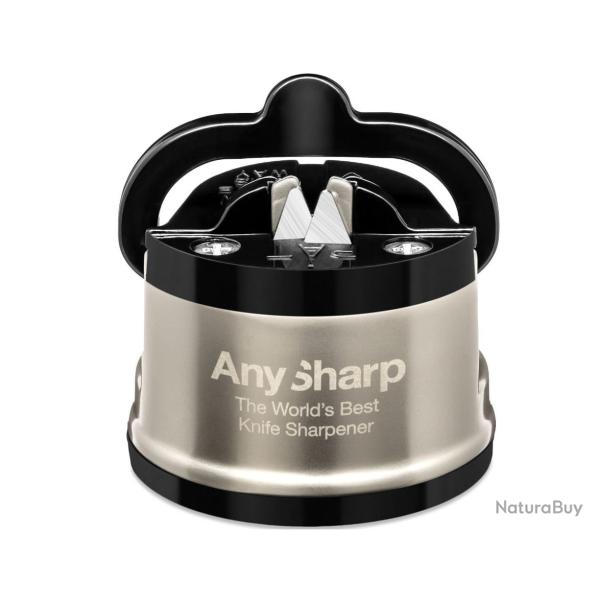 Aiguiseur de couteau manuel de table avec ventouse AnySharp Pro - Silver