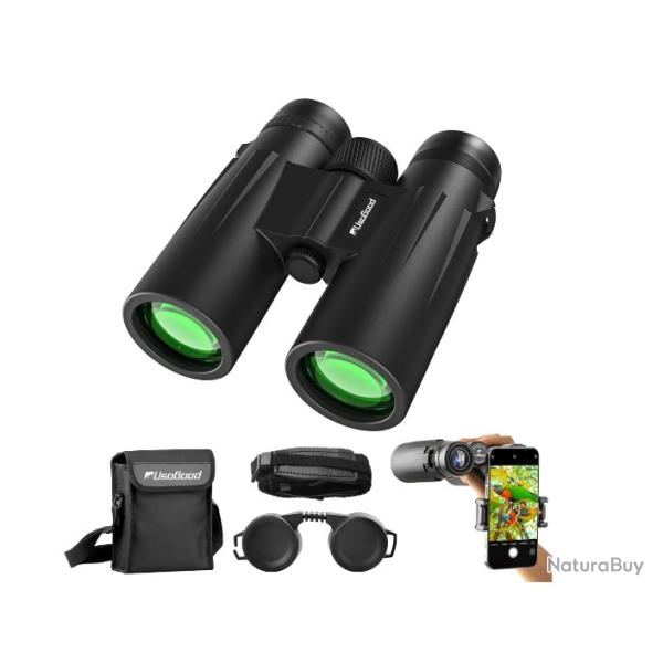 Jumelles 10x42 HD - Prisme BAK4 - Optique FMC - �tanches - Adaptateur Smartphone + Tr�pied