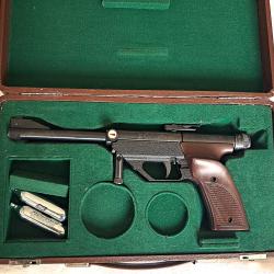 TRES RARE ! Pistolet Hammerli PRINZ droitier &agrave; CO2 12g cal. 4.5mm diabolo monocoup et billes 5 coups
