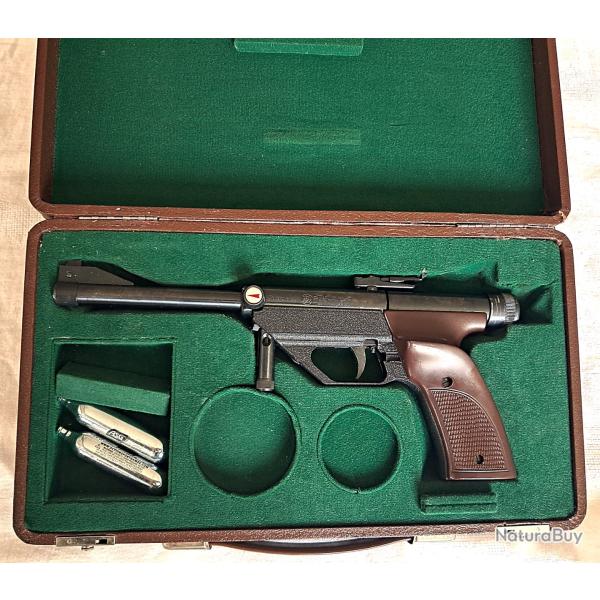 TRES RARE ! Pistolet Hammerli PRINZ droitier � CO2 12g cal. 4.5mm diabolo monocoup et billes 5 coups