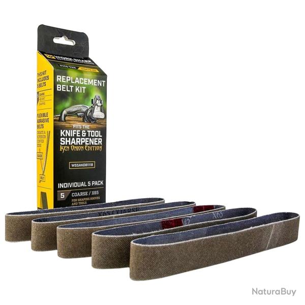 Lot de 5 bandes abrasives de d�grossissage Work Sharp Ken Onion Edition - X65  Grain 220