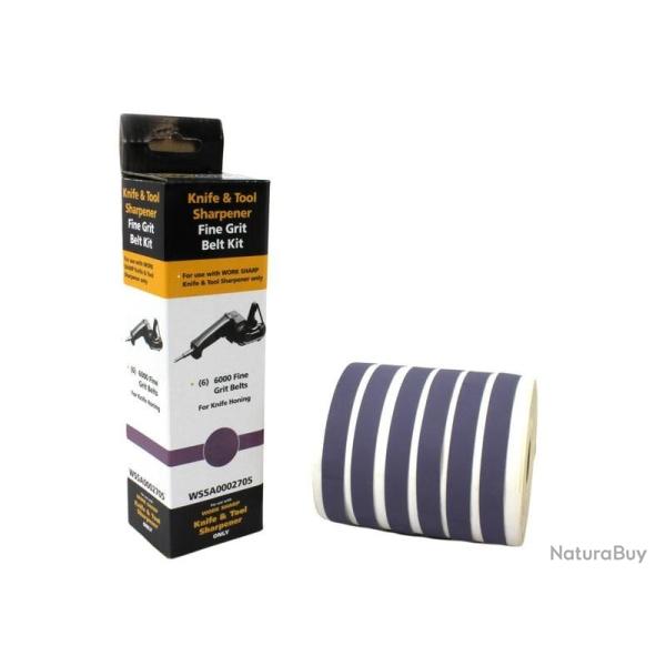 Lot de 6 bandes abrasives de polissage Work Sharp WSKTS - Grain 6000