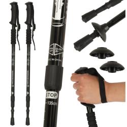 B&acirc;tons de Trekking Pliants R&eacute;glables 65-135 cm - Randonn&eacute;e Marche Nordique - Lot de 2