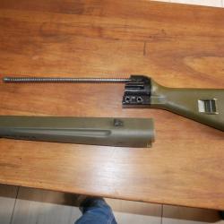 Ensemble crosse et f&ucirc;t de H&K G3 vert avec les 2 goupilles