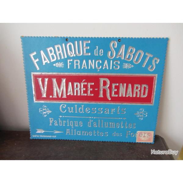 Carton publicitaire Fabrique de sabots vers 1886
