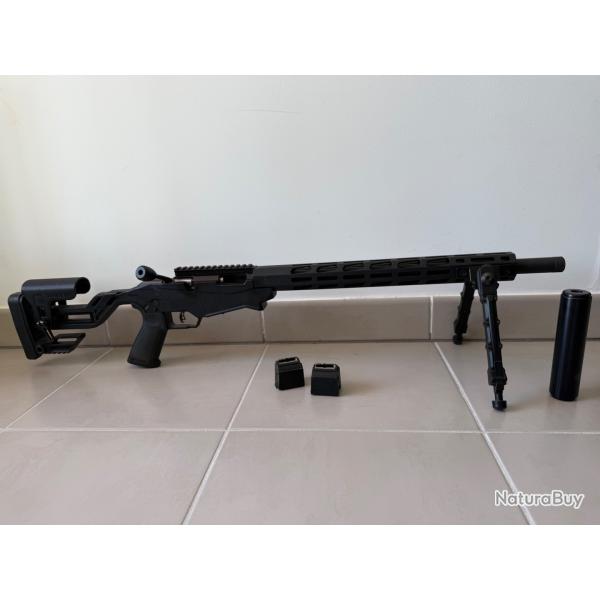 Ruger Precision Rimfire .22 LR - Pack complet : bipied + silencieux + 2 chargeurs