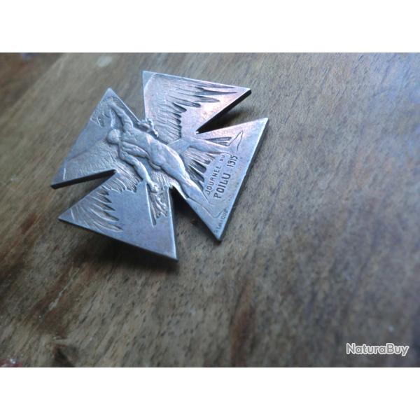 insigne broche croix aigle  argent poi�on   journ�e du poilu 1915 sign�e ren� lalique