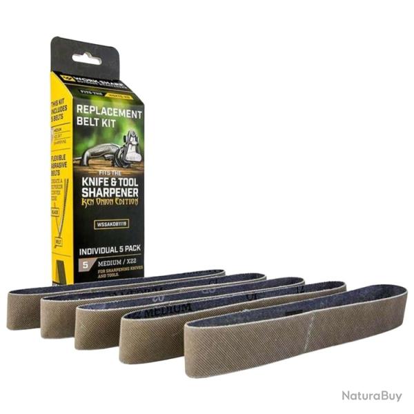 Lot de 5 bandes abrasives Work Sharp Ken Onion Edition - Grain X22 (1000)