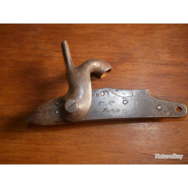 Platine de fusil 1822 T � percussion Manuf Rle de MUTZIG
