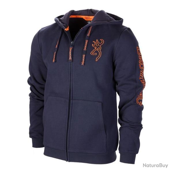 Sweat homme Browning Zip Snapshot bleu taille 2XL
