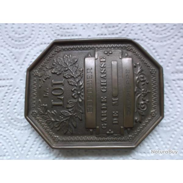 Plaque de garde chasse particulier nominative commune de Dampierre r�gion Pr�-Bocage (Calvados)