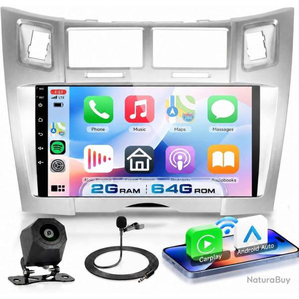 Autoradio 2G+64G Android 15 pour Toyota Yaris/Vizi 2005-2011, 9'' IPS HD 1280*720P �cran Tactile Ste