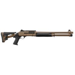 Fusil &agrave; pompe semi auto AKSA ARMS S4 FX03 Cal. 12/76 - TAN - 18.5"