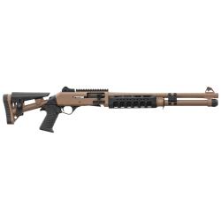Fusil &agrave; pompe semi auto AKSA ARMS S4 EXTREME Cal. 12/76 - TAN - 18.5"