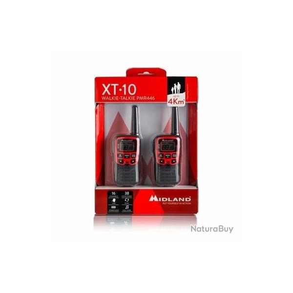 Talkie walkie Midland XT10 rouge/noir lot de 2
