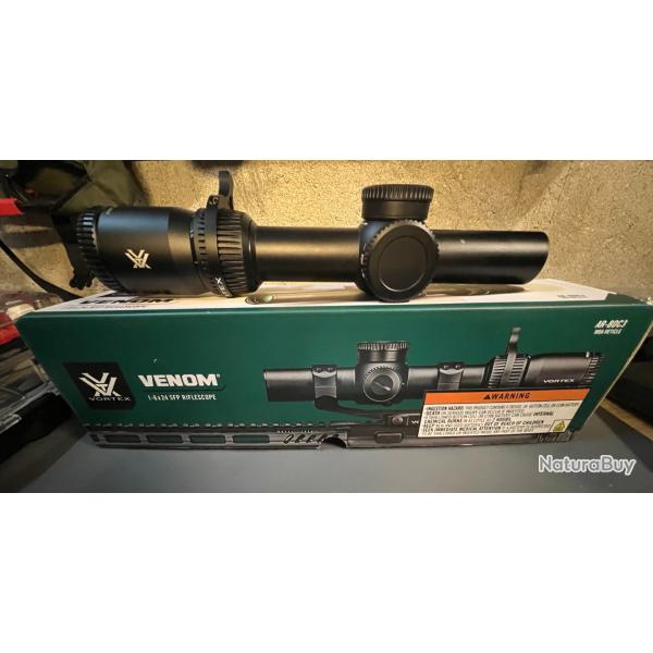 Lunette de tir VORTEX VENOM 1-6x24 SFP ret.AR-BDC3 Moa (2nd plan focal)