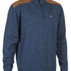 Pull de chasse Fox Bleu col zipp&eacute; PRO HUNT-L