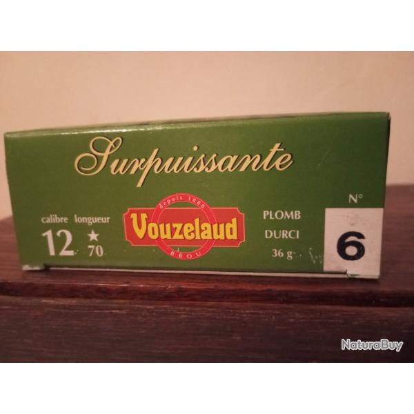 Cartouches Vouzelaud cal 12 plomb n�6"surpuissante" lot de 5 bo�tes