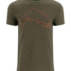 Tee shirt SIMMS Trout Outline Loden Heather L