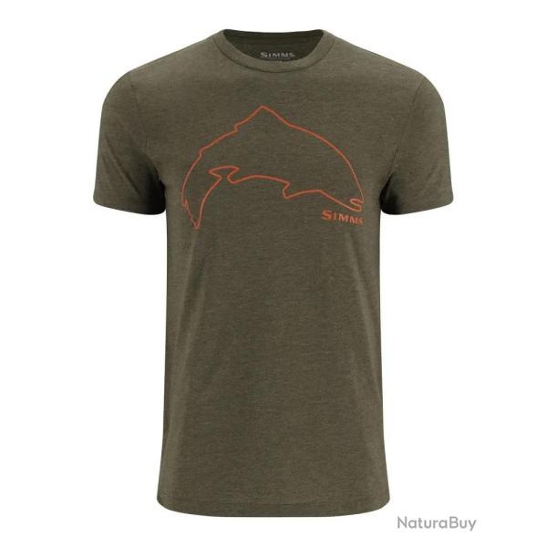 Tee shirt SIMMS Trout Outline Loden Heather XXL