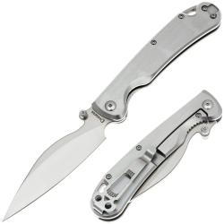 Couteau Pliant Daggerr Pelican Lame Acier VG-10 Manche Acier Inox Frame Lock DGRF23FSSV