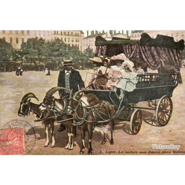 Carte Postale - 1. Lyon La voiture aux ch�vres, place Bellecour -N�8685