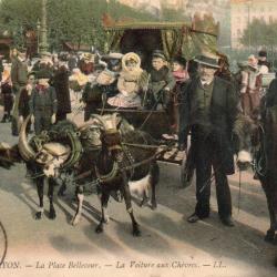 Carte Postale Ancienne - Lyon, Place Bellecour, La Voiture aux Ch&egrave;vres -N&deg;8687