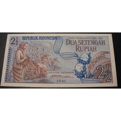 Indonesie , billet de 2 1/2 Rupiah superbe 1961
