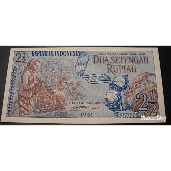 Indonesie , billet de 2 1/2 Rupiah superbe 1961