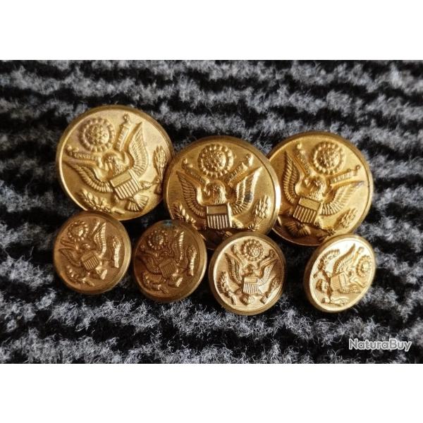 Lot de boutons d'uniforme militaire de l'arm�e am�ricaine (US Army)