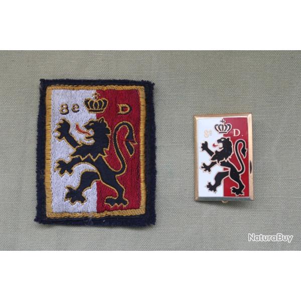 Lot de 2 insignes de la 8�me Division d'Infanterie M�tal Drago Paris G.188