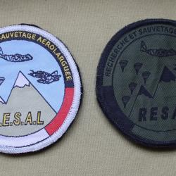 Lot de 2 Ecussons R.E.S.A.L Recherche et sauvetage A&eacute;rolargu&eacute;e HV et BV