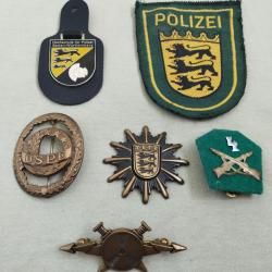 Lot d'insignes Police du Bade-Wurtemberg en Allemagne