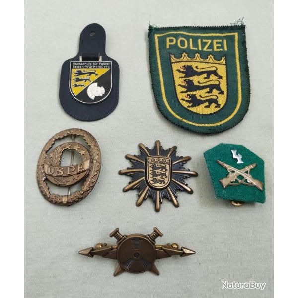 Lot d'insignes Police du Bade-Wurtemberg en Allemagne