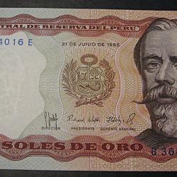 Perou , billet de 5000 soles de oro  1985 superbe