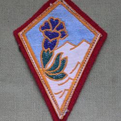 Insigne tissu 27&egrave;me Division Alpine sur fond rouge