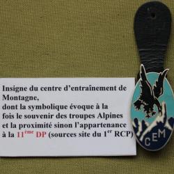 Insigne du Centre d'entrainement de montagne Drago Paris