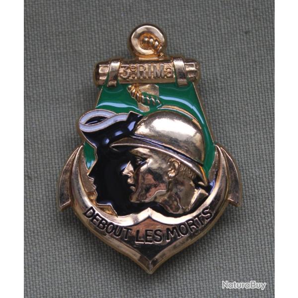 Insigne du 3�me R�giment d'Infanterie de Marine Boussemart 2003 lettres en noir