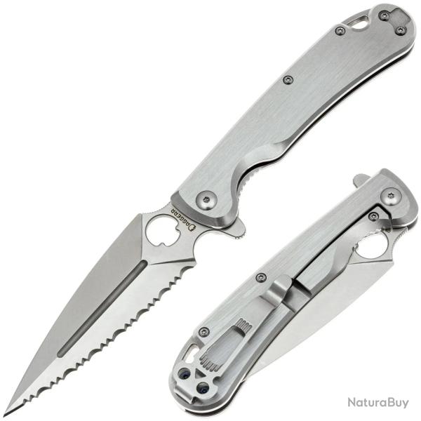 Couteau Pliant Daggerr Arrow Lame Acier VG-10 Serrated Manche Acier Inox Frame Lock DGRF21FSSSV