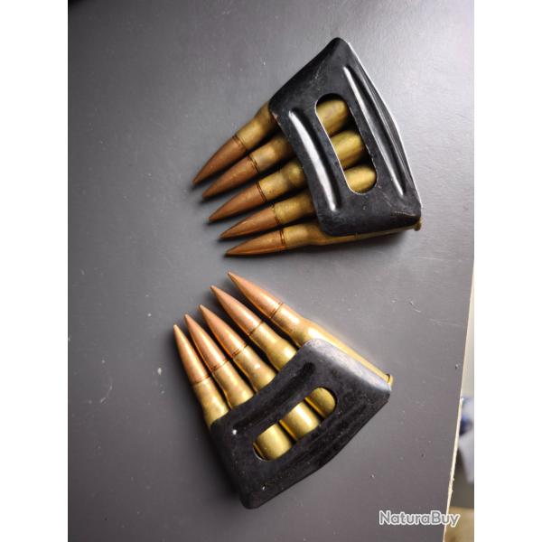 Lot de deux lames chargeur avec cartouche 8 mm lebel