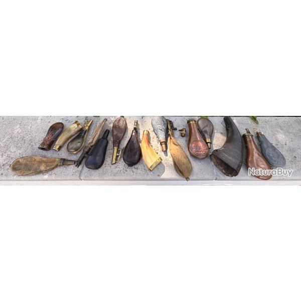 1e sans prix de r�serve Lot de poire � poudre et � plomb