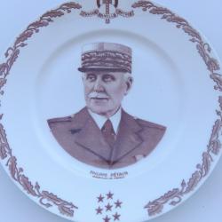 ASSIETTE MARECHAL PETAIN PORCELAINE LIMOGE