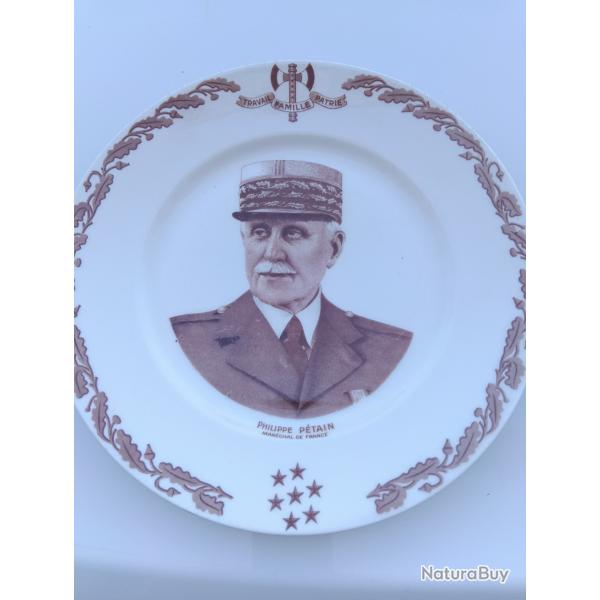 ASSIETTE MARECHAL PETAIN PORCELAINE LIMOGE