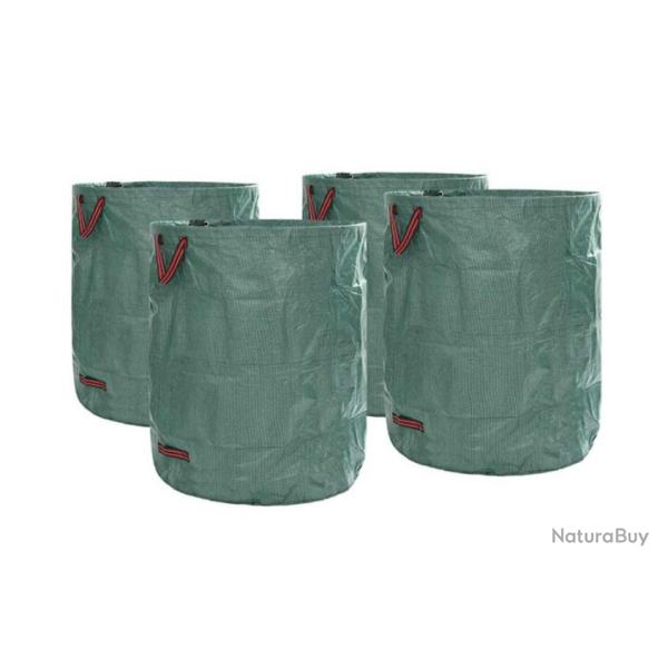 Sacs d�chets jardin polypropyl�ne vert 500 L pliables r�sistants lot 4
