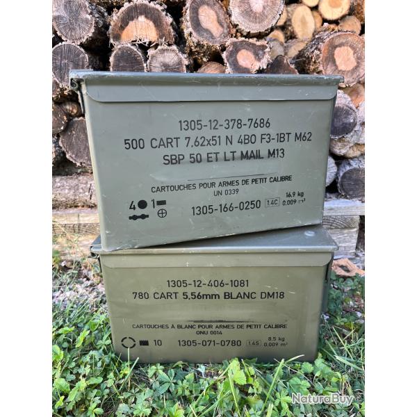 Lot de 2 caisses � munitions vides