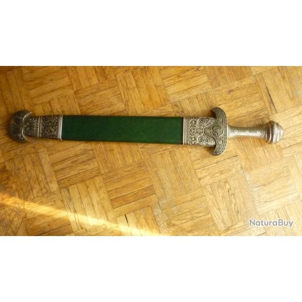 glaive romain acier inoxydable pommeau d�cor� + fourreau cuir