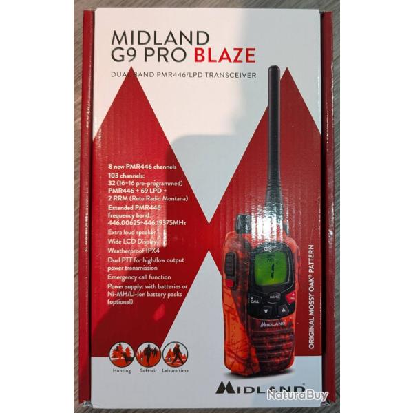 OFFRE NB CHASSE 2XMIDLAND G9 PRO ORANGE version export 5W boost� LIVRAISON OFFERTE