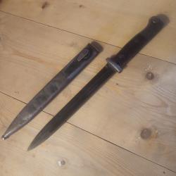 Ba&iuml;onnette allemande WW2 pour 98k compl&egrave;te avec fourreau m&eacute;tal - mise en vente 1�